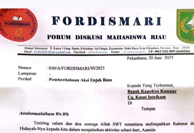 
					Penampakan Surat pemberitahuan aksi unjuk rasa (Foto: Istimewa)