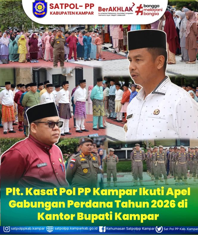 
					Plt Kasatpol PP Kampar Ikuti Apel Gabungan Perdana 2026